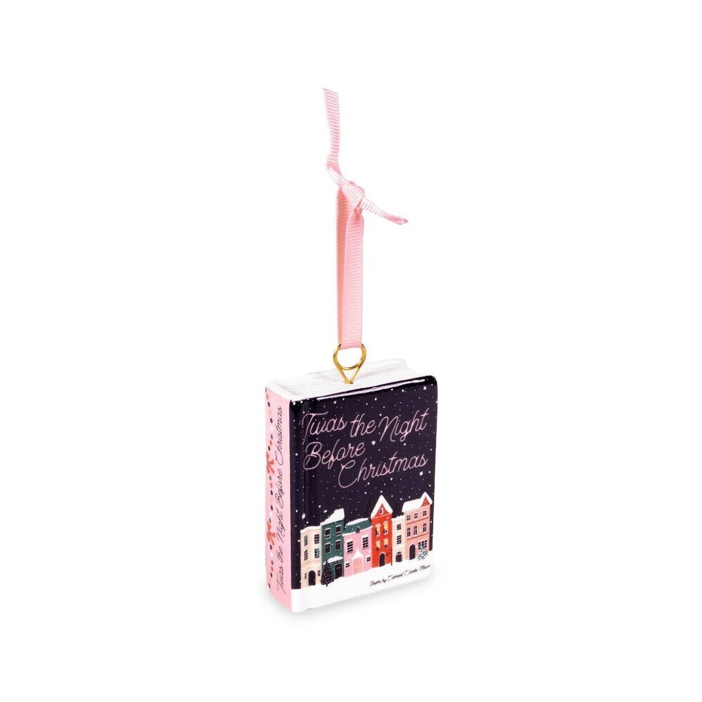 Night Before Christmas Ceramic Book Ornament